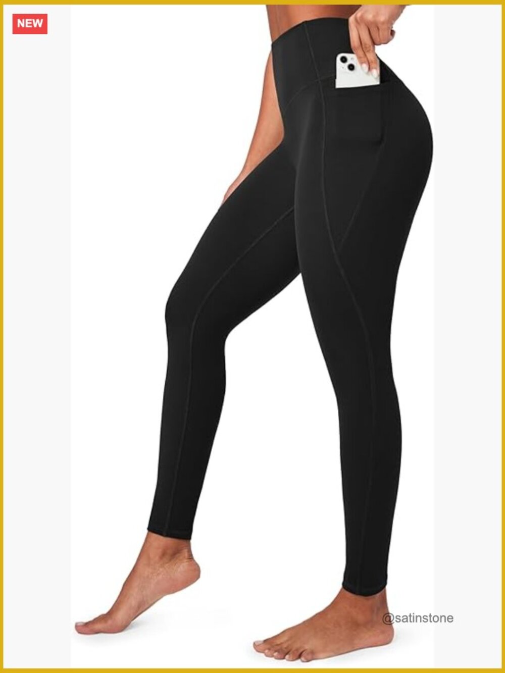 Compression Leggings with Pockets High Waisted Tummy Control No Front Seam Yoga